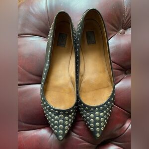 Frye Black Studded Sienna Flats 7m